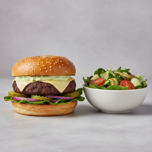 Black Bean Burger with Side Salad