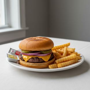 Gluten Free Cheeseburger with Fries