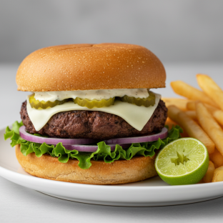 Gluten Free Black Bean Burger with Fries