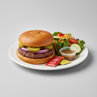 Gluten Free Hamburger with Side Salad