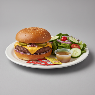 Gluten Free Cheeseburger with Side Salad