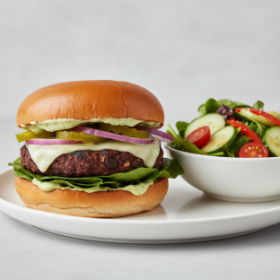 Gluten Free Black Bean Burger with Side Salad