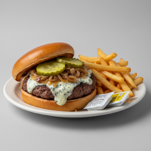 The Blucy Burger with Fries