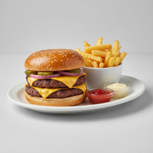 Double Cheeseburger with Fries