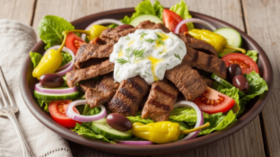 Mr. Gyros Salad with Lamb and Beef Gyros