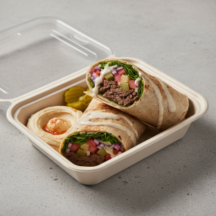 Beef Shawarma Wrap Boxed Meal Beef Shawarma Wrap Boxed Meal