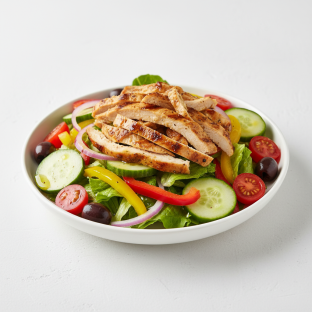 Dairy Free Greek Salad with Chicken Shawarma