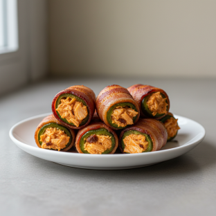 Bacon Wrapped Jalapeno Poppers with Buffalo Chicken Bacon Wrapped Jalapeno Poppers with Buffalo Chicken