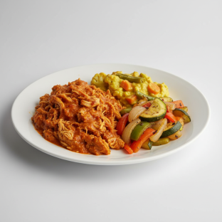 Light Carb Butter Chicken with Veggie Korma and Tawa Vegetables