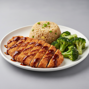 Chicken Katsu with Fried Rice and Shredded Cabbage Chicken Katsu with Fried Rice and Shredded Cabbage