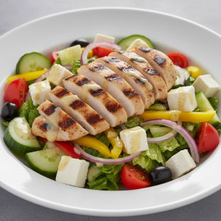 Mediterranean Greek Salad with Grilled Chicken
