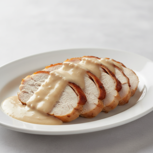 Slow Roasted turkey with buttermilk gravy