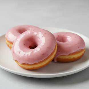 Vegan Strawberry Glazed Donuts