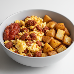 Chorizo and Egg Breakfast Burrito Bowl