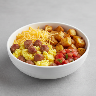 Sausage, Egg and Cheese Breakfast Burrito Bowl