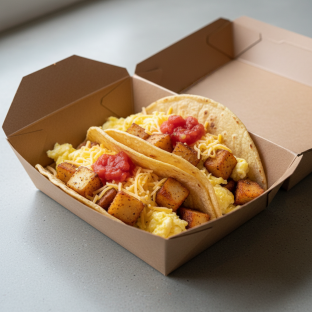 Potato, Egg and Cheese Breakfast Taco Box