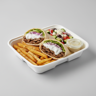 Deluxe Gyro Pita Wrap Boxed Meal (NO Tomatoes) Deluxe Gyro Pita Wrap Boxed Meal (NO Tomatoes)