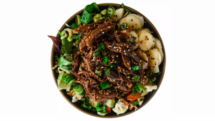 Light Carb Wagyu Beef Greens Bowl with Garlic Sesame Soy Sauce