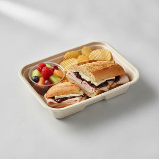 Gluten Free French Turkey Sandwich Boxed Meal | Sea Salt Chips | Fruit Cup