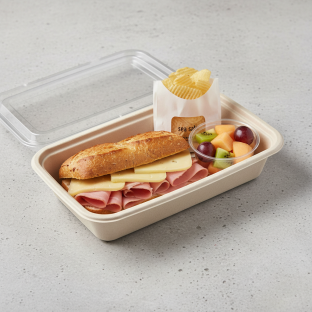 Gluten Free French Ham and Gouda Sandwich Boxed Meal | Sea Salt Chips | Fruit Cup