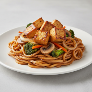 Mongolian Tofu Teriyaki Noodles