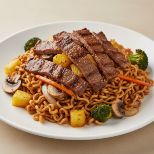 Mongolian Beef Belly Pineapple Noodles