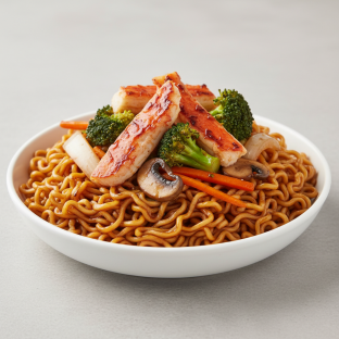 Mongolian Crab Spicy Teriyaki Noodles