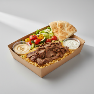 Beef Shawarma Full Rice Plate with Veggies Beef Shawarma Full Rice Plate with Veggies