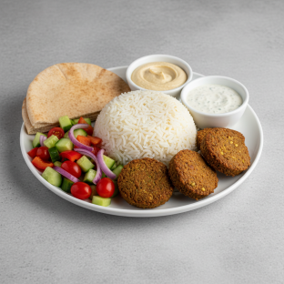 Falafel Full Rice Plate with Veggies Falafel Full Rice Plate with Veggies