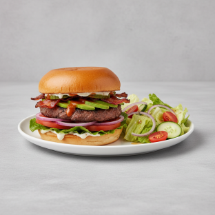 Chipotle Smash Burger with Side Salad Chipotle Smash Burger with Side Salad