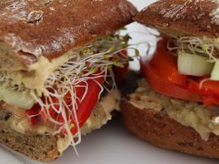 Gluten Free Veggie Sandwich with Allergen Free Salad