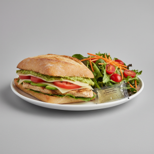 Grilled Chicken Pesto and Garden Salad