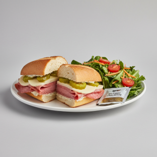 Italian Sandwich and Garden Salad