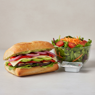 Roasted Vegetable Sandwich and Garden Salad