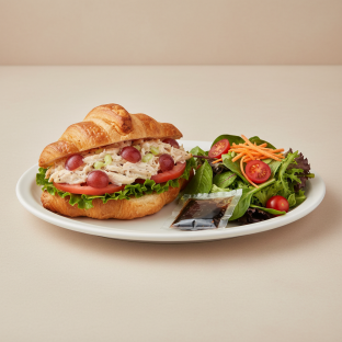 Gluten Free Sonoma Chicken Salad Sandwich and Garden Salad