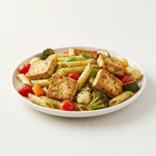 [FLEXPORT] Herb Rubbed Tofu with Pesto Pasta and Roasted Veggies