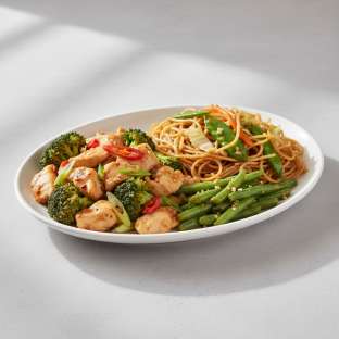 Chicken Broccoli wirh Veggie Chow Mein