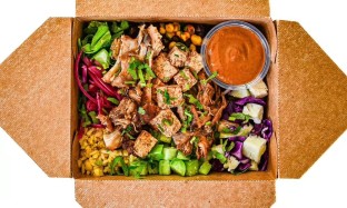 Palmita Power Mixto Bowl with Cilantro Green Sauce