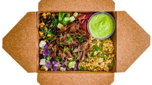 Carnitas Rice Bowl with Palmita Mole