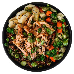 Chicken Rice Bowl with Garlic Sesame Soy Sauce