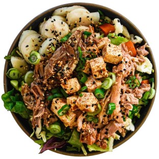 Light Carb Protein Lover Greens Bowl with Garlic Sesame Soy Sauce