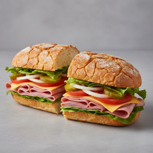 Black Forest Ham and Cheddar Dutch Crunch Sandwich