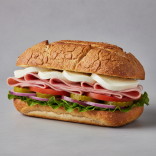 Mortadella and Mozzarella Dutch Crunch Sandwich