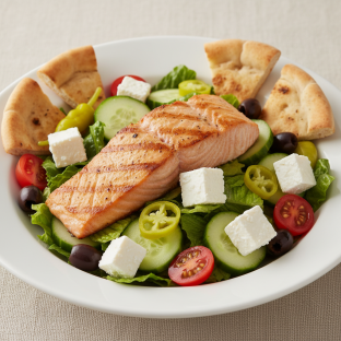 Greca Salad with Salmon