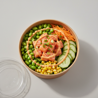 Salmon Poke Salad Bowl with Spicy Aioli
