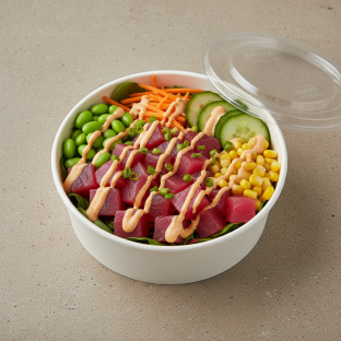 Tuna Poke Salad Bowl with Spicy Aioli