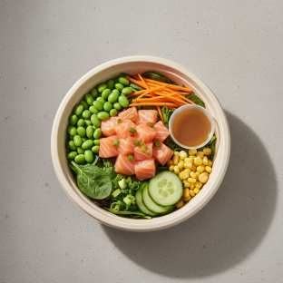 Salmon Salad Bowl with Soy Vinaigrette