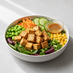 Tofu Poke Salad Bowl with Soy Vinaigrette