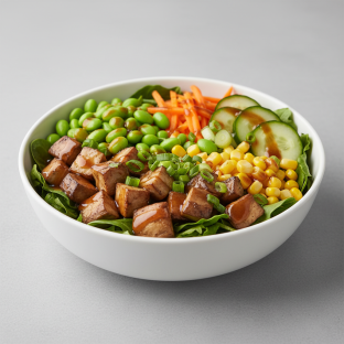 Mushrooms Poke Salad Bowl with Soy Vinaigrette