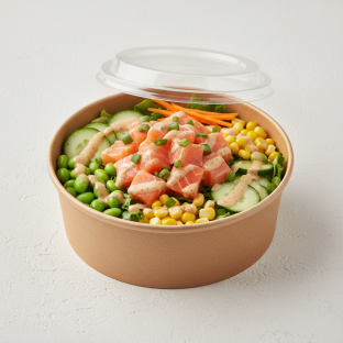 Salmon Poke Salad Bowl with Creamy Sesame Sauce